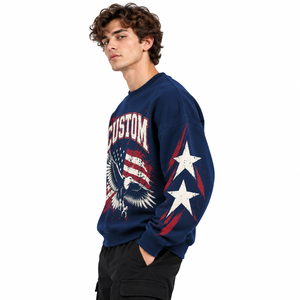 Sweat-shirt à col rond personnalisé pour homme, sweat-shirt imprimé en gros, design personnalisé, usine de vêtements OEM mondiale - Product Image 2
