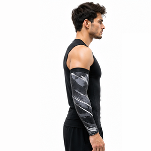 Mangas de compresión deportivas para hombre, personalizadas, transpirables, elásticas, para entrenamiento, correr, ciclismo, soporte atlético y protección. - Product Image 2