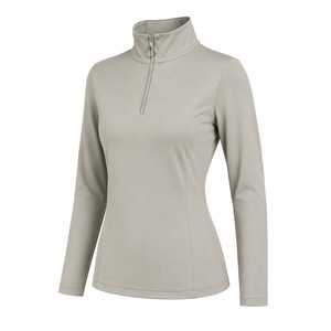 Camiseta de manga larga con cremallera de un cuarto para mujer, de primera calidad, para equitación, de secado rápido, ecológica, transpirable, de punto, capa base. - Product Image 2