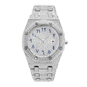 Montre de luxe pour homme, marque haut de gamme OEM ODM, montre à quartz carrée, style hip-hop, or, entièrement sertie de diamants, pour lui - Product Image 1