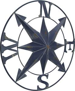 Rose de la Vente en Métal Vieilli, Décoration Murale Nautique pour Intérieur et Extérieur, Art Mural Maritime Vintage, Décoration Rustique pour Maison de Style Côtier - Product Image 4