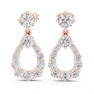 Round Cut Diamond Earring Moissanite 925 Sterling <b>Silver</b> Elegant Jewelry Customizable <b>Studs</b> For Women At Best Price - Product Image 3