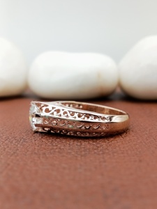 Bague de fiançailles et de mariage D'VINS JEWELS tendance, forme ronde, sertie de pierres de laboratoire taille brillant, couleur D, plaqué or blanc, certifiée - Product Image 3