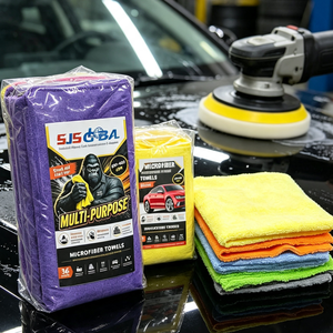 Chiffon de nettoyage de voiture en microfibre super absorbant à poils longs et courts, extra épais, avec logo, 36 pièces, serviette de detailing personnalisée - Product Image 1
