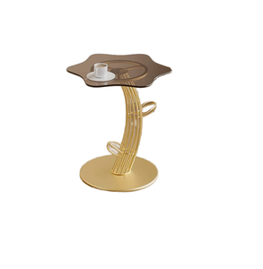 Modern Round Glass Coffee <b>Table</b> Set Suitable for Living Room and Bedroom Furniture Tempered Glass with Wooden Base - Product Image 6