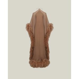 Robe de soirée élégante en coton, col en V, taille basse, longueur cheville, coupe trapèze, couleur unie, respirante et écologique - Product Image 2