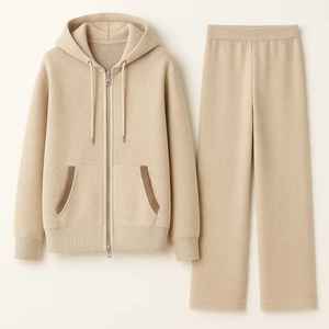 Conjunto de Sudadera con Capucha y Pantalones Deportivos Vintage con Lavado Ácido Personalizado, Ropa Deportiva Urbana con Bordado Rosa para Mujer - Product Image 1