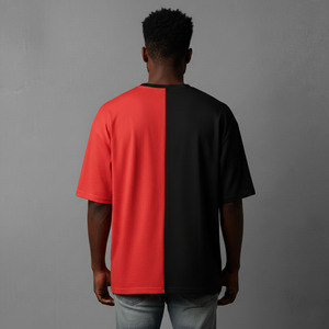 เสื้อยืดแขนสั้นผู้ชายแบบใหม่สั่งทำได้ ผ้าฝ้าย 100% ใส่สบายสำหรับฤดูร้อน สไตล์ฮิปฮอป ทรงหลวม แห้งเร็ว ทรงแบ็กกี้ สองสี - Product Image 5