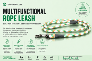 Multifunctional Rope Leash Striped Nylon Adjustable Hands Free Weather Resistant Dog Leash - Product Image 2