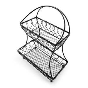 Panier à fruits en métal de style traditionnel pour le rangement de la cuisine et la décoration de la table à manger avec des détails élégants - Product Image 5