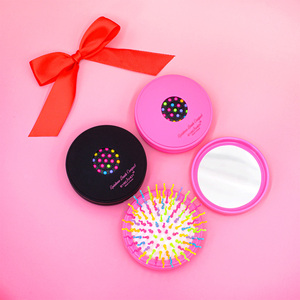 [JWORKS EXT] EYECANDY RAINBOW VOLUME S COMPACT HAIRBRUSH Detangling Comb Anti Static Scalp Massage <b>Mirror</b> Korea - Product Image 4