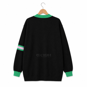 เสื้อคาร์ดิแกนคอวีถักนิตติ้งสีดำเขียว แบรนด์ Cosh International โลโก้แบบกำหนดเอง ระบายอากาศได้ดี แขนยาว สไตล์ลำลอง สีพื้น - Product Image 4