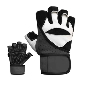 Unisex Durable Leather Half Finger Gym Gloves Wrist Support Hand Protection Outdoor Sports Fitness Non-Slip Hook Weight Lifting - Product Image 1