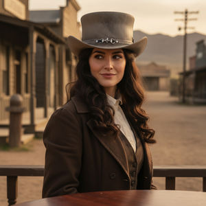 Chapeau haut de forme en cuir marron vieilli fait main, style unique steampunk, cowboy, western - Product Image 3