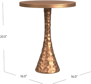 Mesa Auxiliar Redonda Bassett Mirror Nero, Acabado Dorado Antiguo Moderno, Latón Hecho a Mano, Textura Martillada, Mesa Decorativa de Lujo - Product Image 5