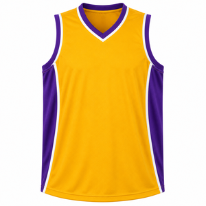 Fabricant de maillots de basket-ball personnalisés |   Maillot de basket sans manches à col en V sublimé antibactérien |   Équipe OEM ODM Sports d'équipe - Product Image 1