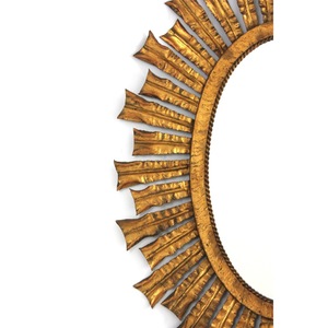 <b>Oval</b> Wooden Wall <b>Mirror</b> With Sunburst Design Art Deco Decorative Handmade Frame - Product Image 5
