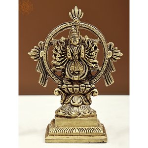 รูปปั้น5นิ้วทำด้วยมือรูปปั้น sudarshana vichnu กับโยคะ narasimha ที่ย้อนกลับ - Product Image 1