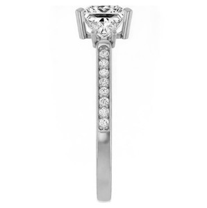 Princess Cut 7MM Moissanite <b>Solitaire</b> Engagement <b>Ring</b> 925 Sterling <b>Silver</b> Gold Plated Luxury Bridal Wedding Promise <b>Ring</b> - Product Image 4