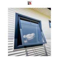 Nouvelle Australie belle fenêtre d'auvent à cadre en aluminium coupe-vent pour matériau de construction de maison fenêtre à battant en verre trempé