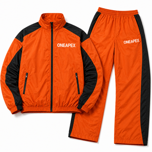 <b>Men's</b> Orange <b>Black</b> Windbreaker Tracksuit Set Lightweight Sports <b>Jacket</b> Jogger Pants Streetwear Training <b>Suit</b> - Product Image 4