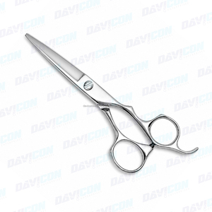 Ciseaux de coiffure professionnels pour barbier, à lame droite, pour droitiers, avec pointes arrondies, en acier inoxydable de haute qualité - Product Image 5