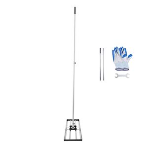 Niveleur de sol en acier au carbone résistant à la rouille, niveleur de pelouse avec poignée de 83,9 cm, plaque de sol 48x10, 2 niveaux de réglage, râteau de nivellement de pelouse - Product Image 1