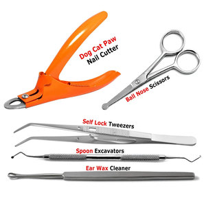 Kit Profesional de Aseo para Perros, 5 Piezas, Limpiador de Cera para Oídos, Tijeras de Precisión y Cortador Seguro para Extraer Pelo del Oído, Higiénico - Product Image 1