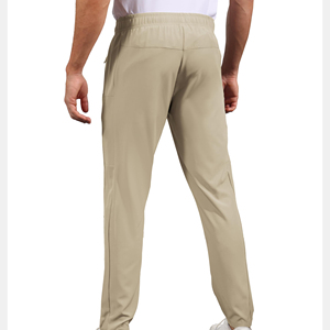 Pantalon de jogging en molleton de coton pour homme, coupe droite, taille à cordon, tissu doux et chaud, idéal pour la gym et les entraînements décontractés - Product Image 2