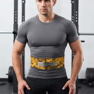 Leather Camouflage Lifting Belt Waist Support Unisex Closure Strength Training Lever <b>Trainer</b> Camo Lever Belts Unisex - Product Image 4