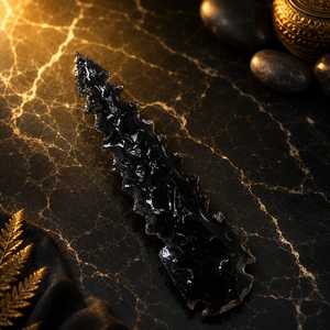 Couteau en obsidienne noire de 6 pouces, fait main, en pierre naturelle, à lame taillée, objet de collection, cadeau spirituel Wicca païen - Product Image 2