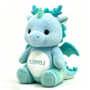 Peluche de dragón de cara redonda personalizado con vientre bordado, adorable peluche de dragón gordo con colores pastel para regalar - Product Image 3