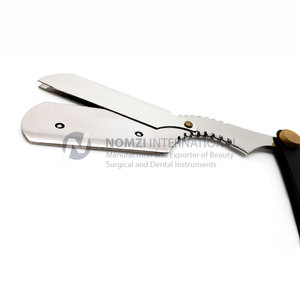 Rasoir manuel pliant en acier inoxydable de style ancien à prix abordable, couteau de barbier de sécurité pour homme, rasoir à barbe et visage à lame unique - Product Image 3