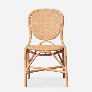 Silla de Comedor Tapizada de Ratán Natural, Hecha a Mano, Ecológica, Duradera, para Cafetería, Restaurante y Diseño de Interiores Tropicales - Product Image 1