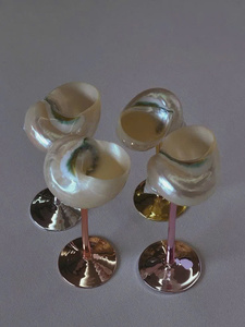 Copa de Vino de Acrílico Transparente, Estilo Bohemio, Ecológica, Hecha a Mano, para Decoración de Bodas en la Playa, Estilo Costero, Temática Oceánica de Lujo - Product Image 4