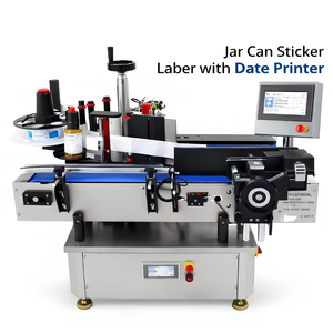 Desktop Automatic Round Bottle Labeling Machine Jar Can <b>Sticker</b> Labeler with Date <b>Printer</b> 10-120pcs/min labling machine Faster - Product Image 3