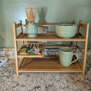 Three Tier Bamboo Storage <b>Rack</b> With Drawer Standing Type Minimalist Kitchen Organizer Durable Multifunctional <b>Shelf</b> Unit counter - Product Image 2