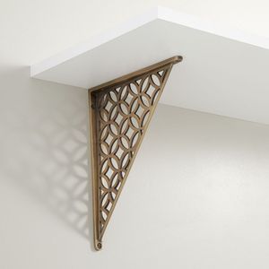 Decorative Brass Corner <b>Shelf</b> <b>Bracket</b> Heavy Duty Triangle Wall Mount Support Holder for Home Hotel Wooden <b>Floating</b> <b>Shelves</b> - Product Image 2