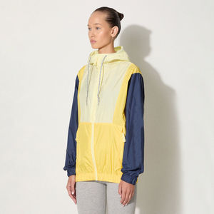 Blouson à capuche color block pour femme, manches longues, fermeture éclair, coupe-vent, léger, vêtement d'extérieur de printemps, design contrasté - Product Image 5
