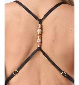 Costume intero da donna con cinturino con perline e collo rotondo | Vince Camuto - Product Image 3