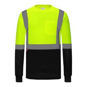 Conception de logo personnalisé, chemise de travail à manches longues haute visibilité, polyester, réfléchissant, sécurité, LED clignotante, étiquette privée, t-shirt fluorescent - Product Image 2