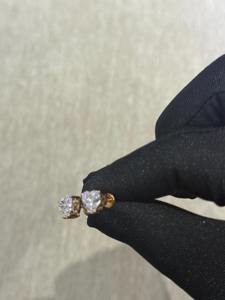 Testeur de diamants - Test réussi - Boucles d'oreilles minimalistes en argent 925 plaqué or 14 carats avec moissanite en forme de cœur de 2 carats pour cadeau de mariage - Product Image 6