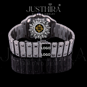 Bust Down Silver Moissanite <b>Watch</b> <b>Skeleton</b> Mechanical <b>Automatic</b> Wristwatches Round Cut VVS1 D Diamond Luxury Jewelry Wholesale - Product Image 5