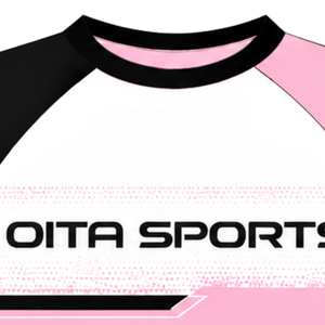 Camiseta Deportiva Raglán Rosa y Negra de Manga Corta con Cuello Redondo, Transpirable, para Entrenamiento Atlético, Uniforme de Equipo, Ropa Deportiva de Alto Rendimiento - Product Image 5