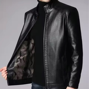 Veste en cuir de vachette de haute qualité pour homme, col montant, vente en gros personnalisée, tenue décontractée, respirante, coupe-vent d'hiver pour l'extérieur - Product Image 2