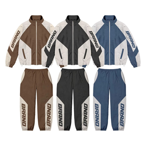 Ensemble de survêtement unisexe personnalisé pour adolescents, coupe-vent léger et respirant en nylon, avec sweat à capuche zippé et short - Product Image 2
