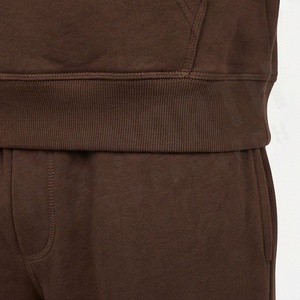 Sweat-shirt à capuche marron pour homme, manches longues, couleur unie, décontracté, avec poche avant et fermeture à cordon - Product Image 5