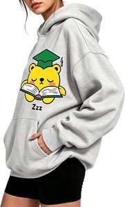 <b>Cute</b> Cartoon <b>Bear</b> Graphic Women's Formal Hoodie Pullover Hooded Sweatshirt Soft Comfortable Fleece Breathable Eco-Friendly - Product Image 3