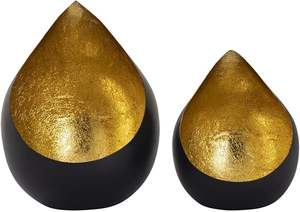 ชุดเชิงเทียนติดผนังทรงหยดน้ำ ดีไซน์ทันสมัย กรอบโลหะ พร้อมที่ใส่เทียนแก้ว ตกแต่งภายในอย่างมีสไตล์ - Product Image 2