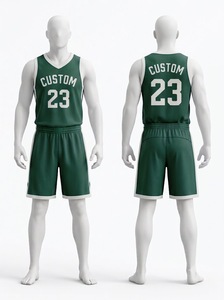 Ensemble Maillot et Short de Basketball Personnalisé Vert et Blanc – Tenue de Sport Professionnelle Respirante pour Équipe – Kit de Match Personnalisé - Product Image 1